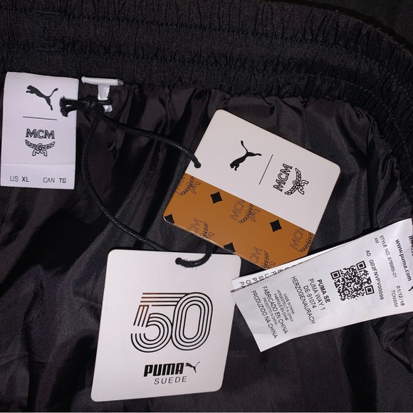 Puma Men’s size XL MCM tracksuit track jacket pants set black logo print luxury - Picture 4 of 14